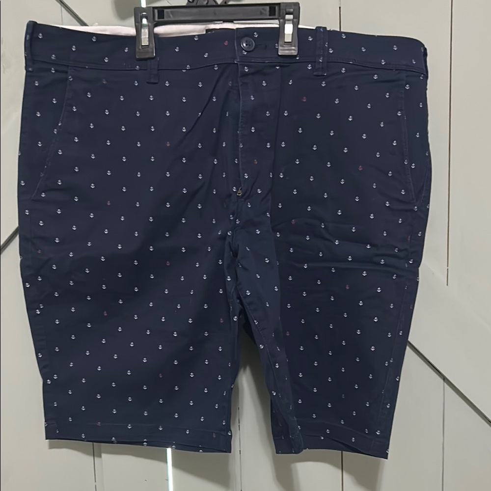 Express Navy Blue Anchor Print Men's Shorts